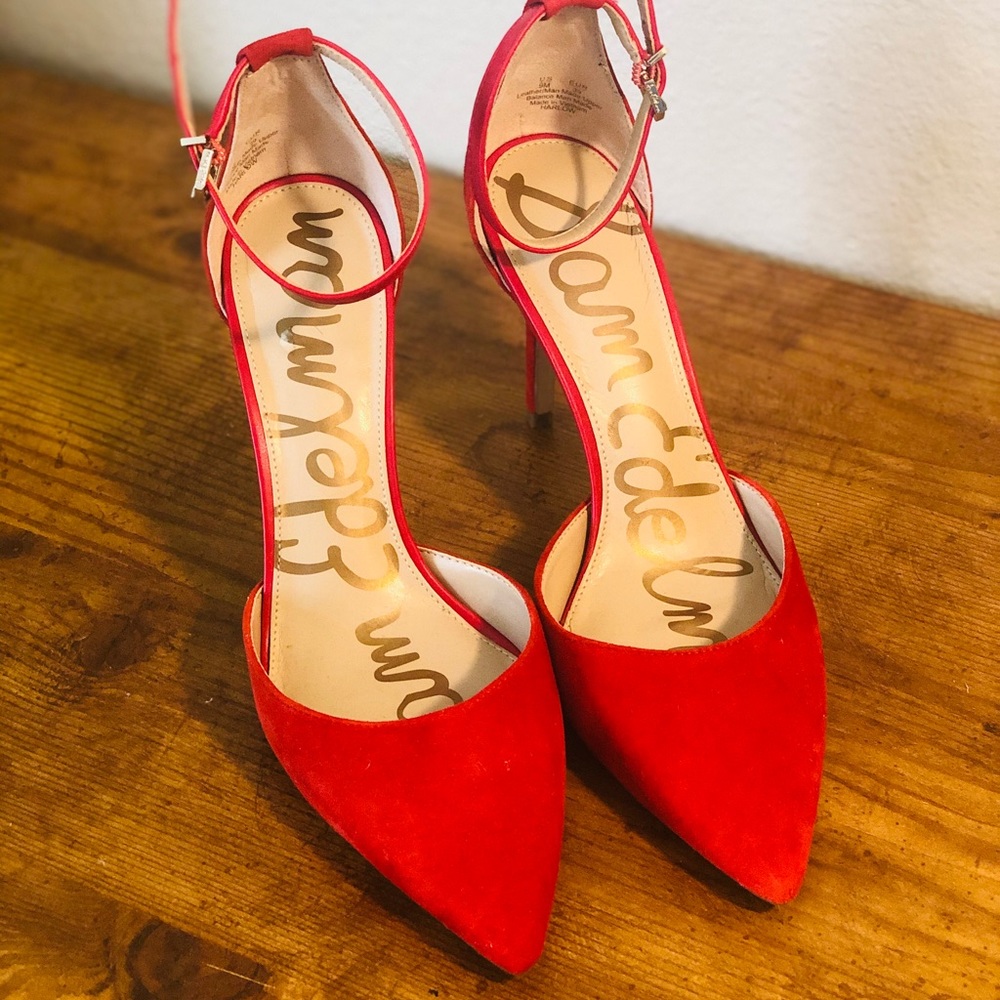 Sam Edelman Fiery Orange Heels 9